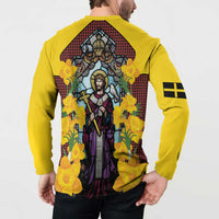 Welsh Dewi Sant Button Sweatshirt Saint David With Daffodil