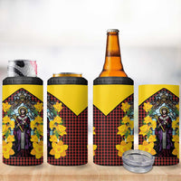 Welsh Dewi Sant 4 in 1 Can Cooler Tumbler Saint David With Daffodil