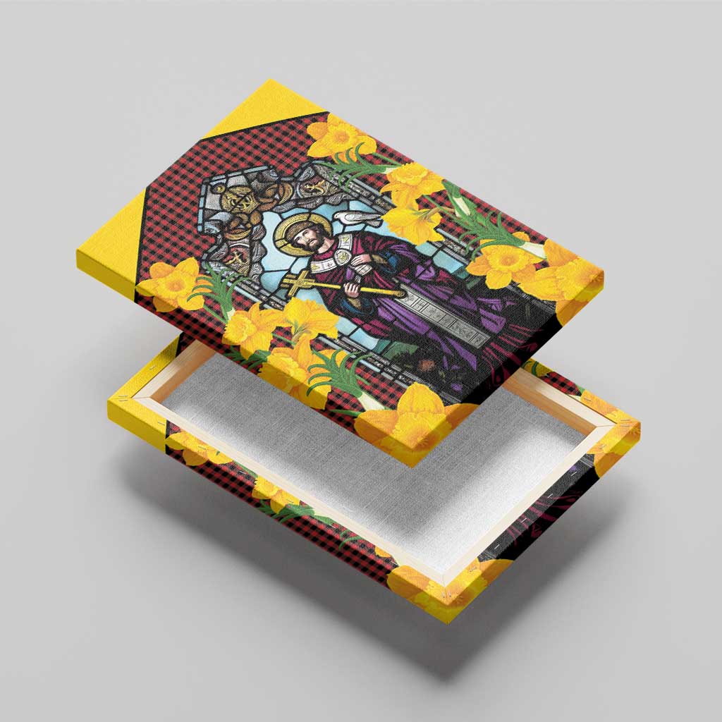 Welsh Dewi Sant Canvas Wall Art Saint David With Daffodil