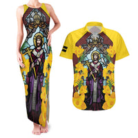 Welsh Dewi Sant Couples Matching Tank Maxi Dress and Hawaiian Shirt Saint David With Daffodil
