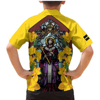 Welsh Dewi Sant Family Matching Mermaid Dress and Hawaiian Shirt Saint David With Daffodil