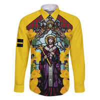 Welsh Dewi Sant Family Matching Off The Shoulder Long Sleeve Dress and Hawaiian Shirt Saint David With Daffodil