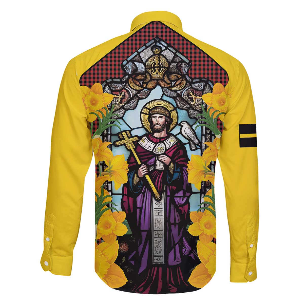 Welsh Dewi Sant Family Matching Off The Shoulder Long Sleeve Dress and Hawaiian Shirt Saint David With Daffodil