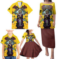 Welsh Dewi Sant Family Matching Puletasi and Hawaiian Shirt Saint David With Daffodil