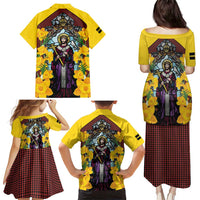 Welsh Dewi Sant Family Matching Puletasi and Hawaiian Shirt Saint David With Daffodil