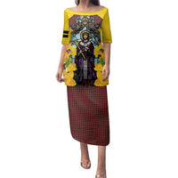 Welsh Dewi Sant Family Matching Puletasi and Hawaiian Shirt Saint David With Daffodil