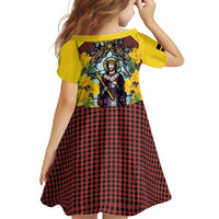 Welsh Dewi Sant Family Matching Short Sleeve Bodycon Dress and Hawaiian Shirt Saint David With Daffodil