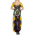 Welsh Dewi Sant Family Matching Summer Maxi Dress and Hawaiian Shirt Saint David With Daffodil