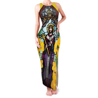 Welsh Dewi Sant Family Matching Tank Maxi Dress and Hawaiian Shirt Saint David With Daffodil