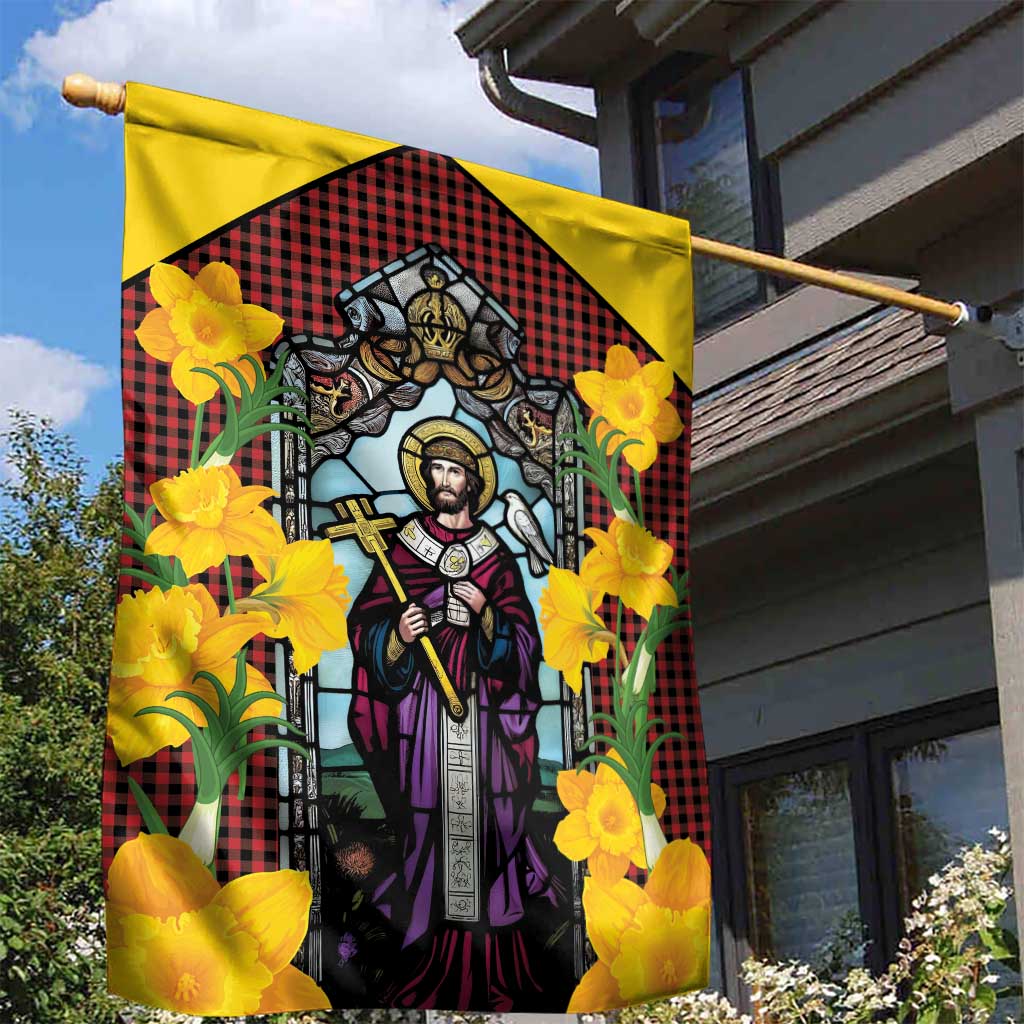 Welsh Dewi Sant Garden Flag Saint David With Daffodil
