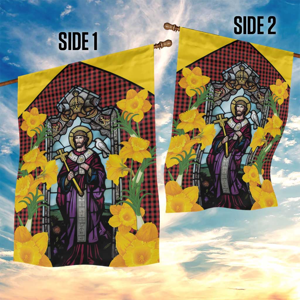 Welsh Dewi Sant Garden Flag Saint David With Daffodil