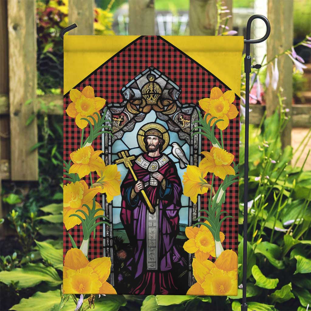 Welsh Dewi Sant Garden Flag Saint David With Daffodil
