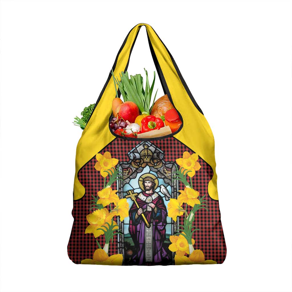 Welsh Dewi Sant Grocery Bag Saint David With Daffodil