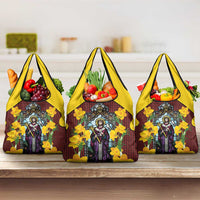 Welsh Dewi Sant Grocery Bag Saint David With Daffodil