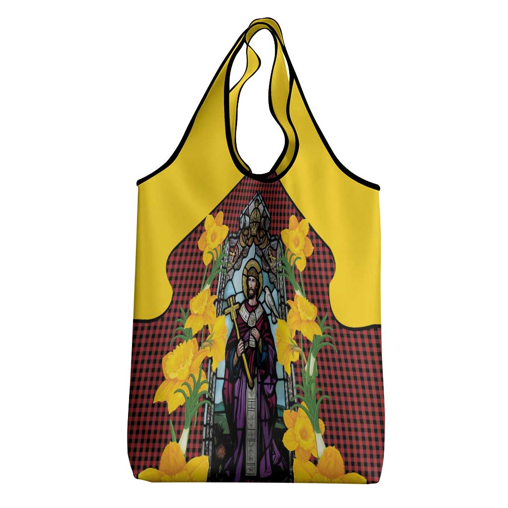 Welsh Dewi Sant Grocery Bag Saint David With Daffodil