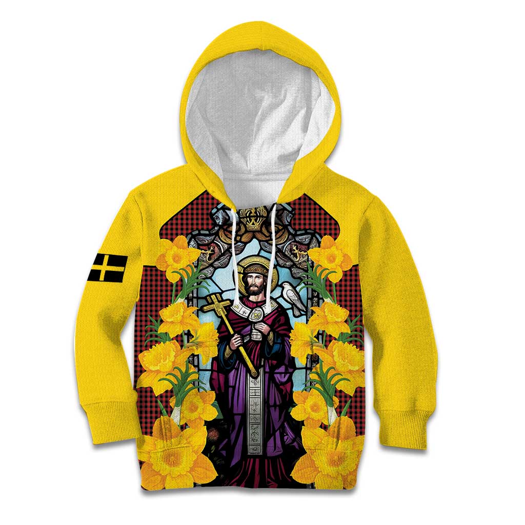 Welsh Dewi Sant Kid Hoodie Saint David With Daffodil