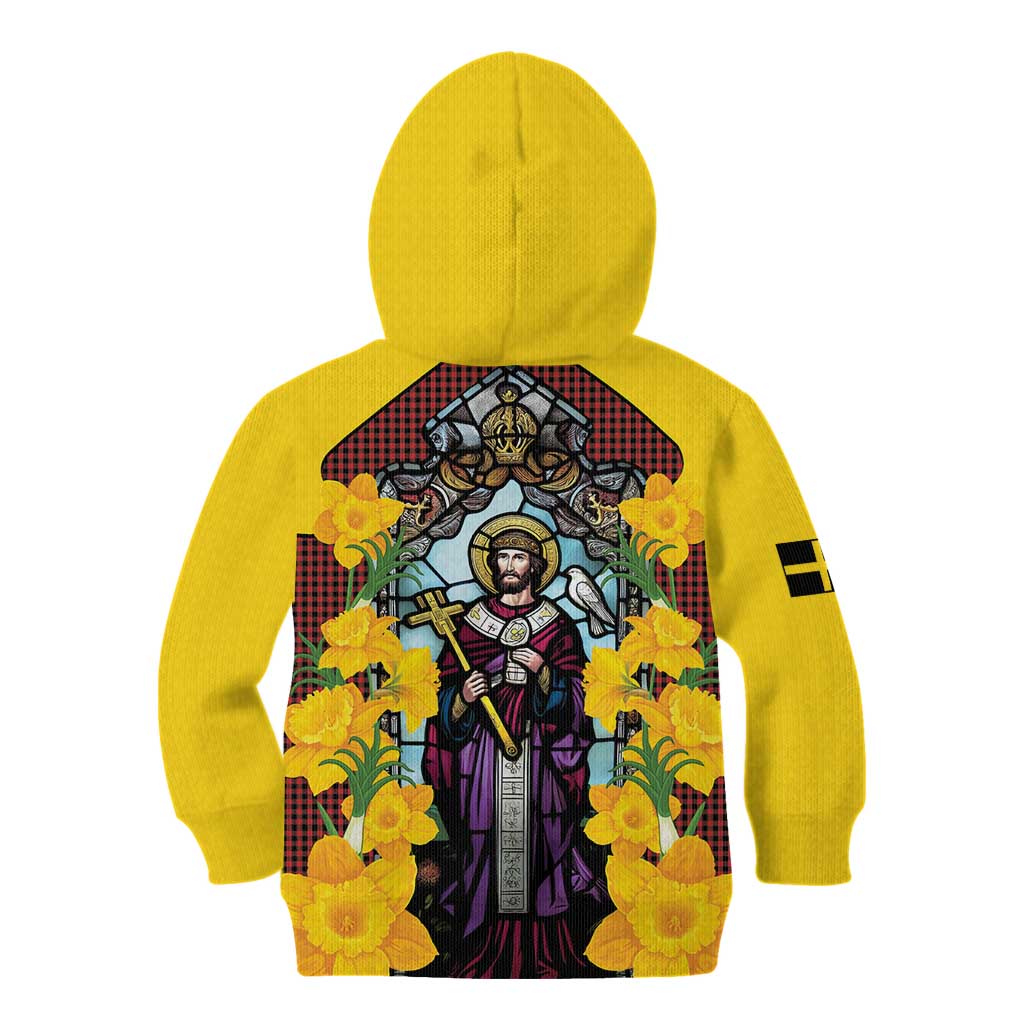 Welsh Dewi Sant Kid Hoodie Saint David With Daffodil