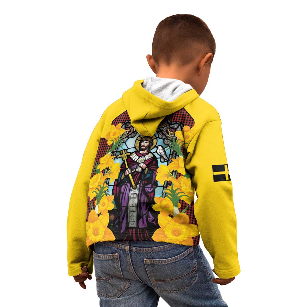 Welsh Dewi Sant Kid Hoodie Saint David With Daffodil