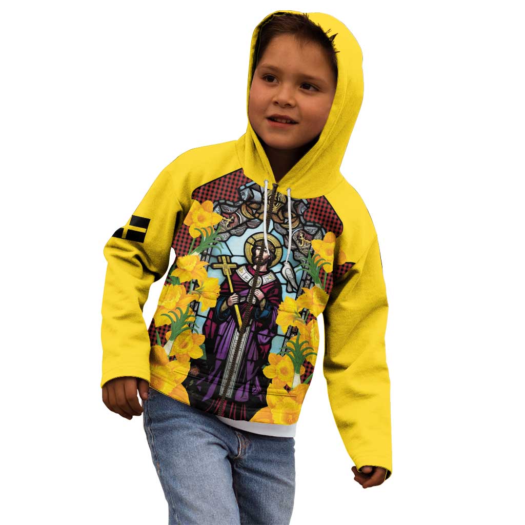 Welsh Dewi Sant Kid Hoodie Saint David With Daffodil