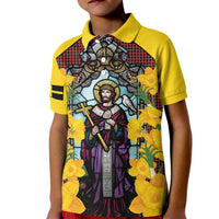 Welsh Dewi Sant Kid Polo Shirt Saint David With Daffodil