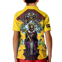 Welsh Dewi Sant Kid Polo Shirt Saint David With Daffodil
