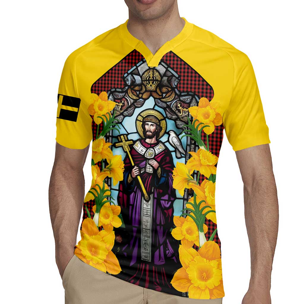 Welsh Dewi Sant Rugby Jersey Saint David With Daffodil