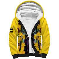 Welsh Dewi Sant Sherpa Hoodie Saint David With Daffodil