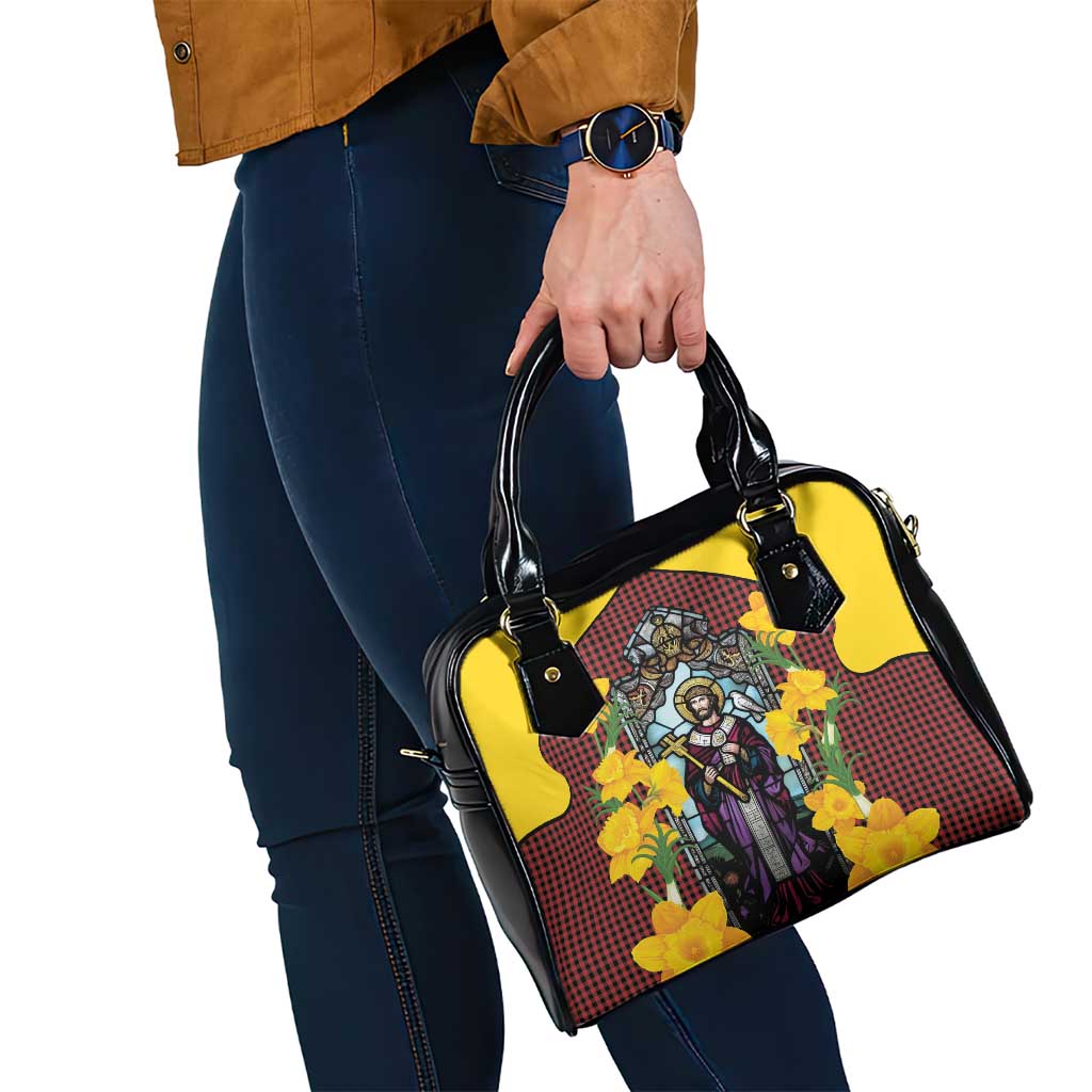Welsh Dewi Sant Shoulder Handbag Saint David With Daffodil