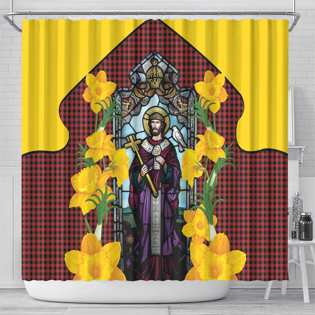 Welsh Dewi Sant Shower Curtain Saint David With Daffodil