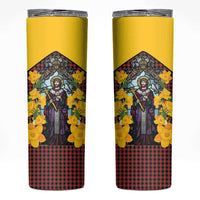 Welsh Dewi Sant Skinny Tumbler Saint David With Daffodil