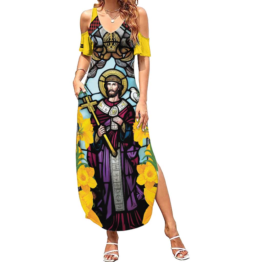 Welsh Dewi Sant Summer Maxi Dress Saint David With Daffodil