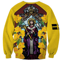 Welsh Dewi Sant Sweatshirt Saint David With Daffodil