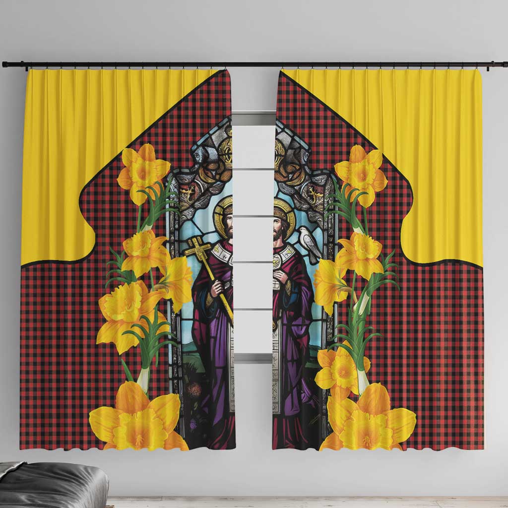 Welsh Dewi Sant Window Curtain Saint David With Daffodil