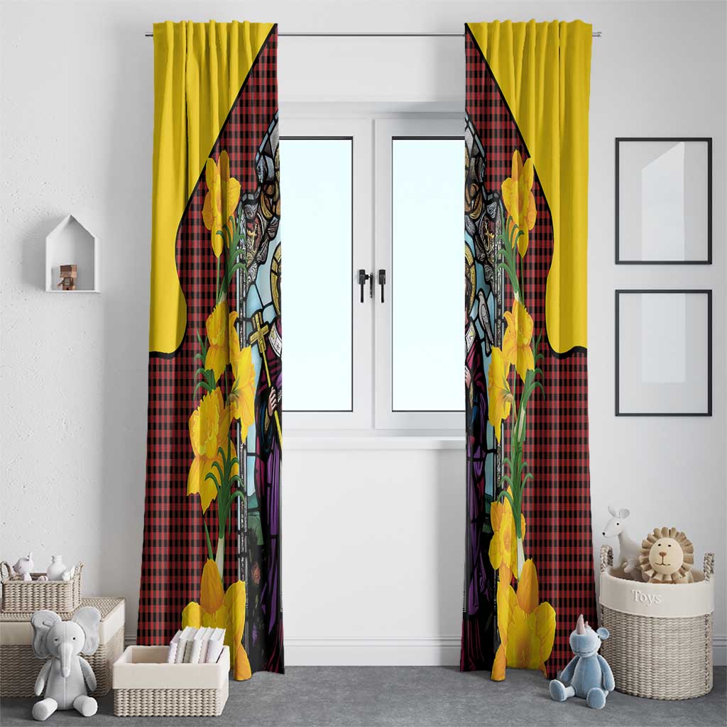 Welsh Dewi Sant Window Curtain Saint David With Daffodil