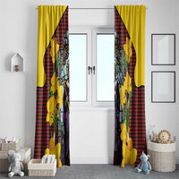 Welsh Dewi Sant Window Curtain Saint David With Daffodil