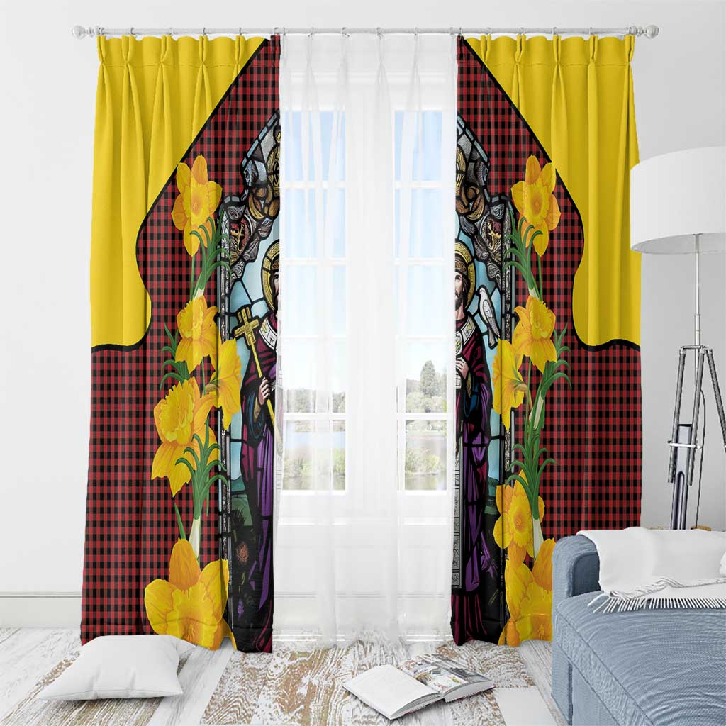 Welsh Dewi Sant Window Curtain Saint David With Daffodil