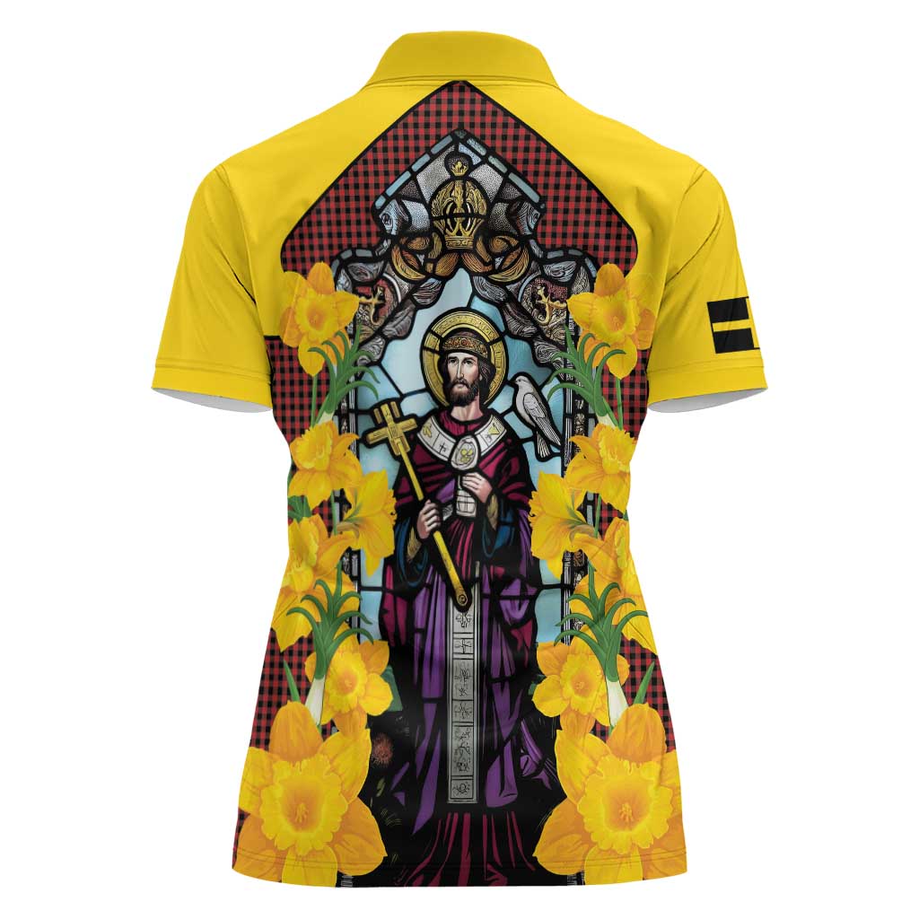 Welsh Dewi Sant Women Polo Shirt Saint David With Daffodil