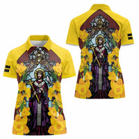 Welsh Dewi Sant Women Polo Shirt Saint David With Daffodil