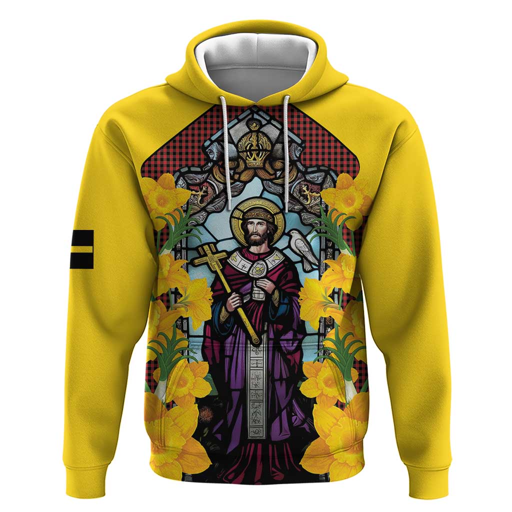 Welsh Dewi Sant Zip Hoodie Saint David With Daffodil