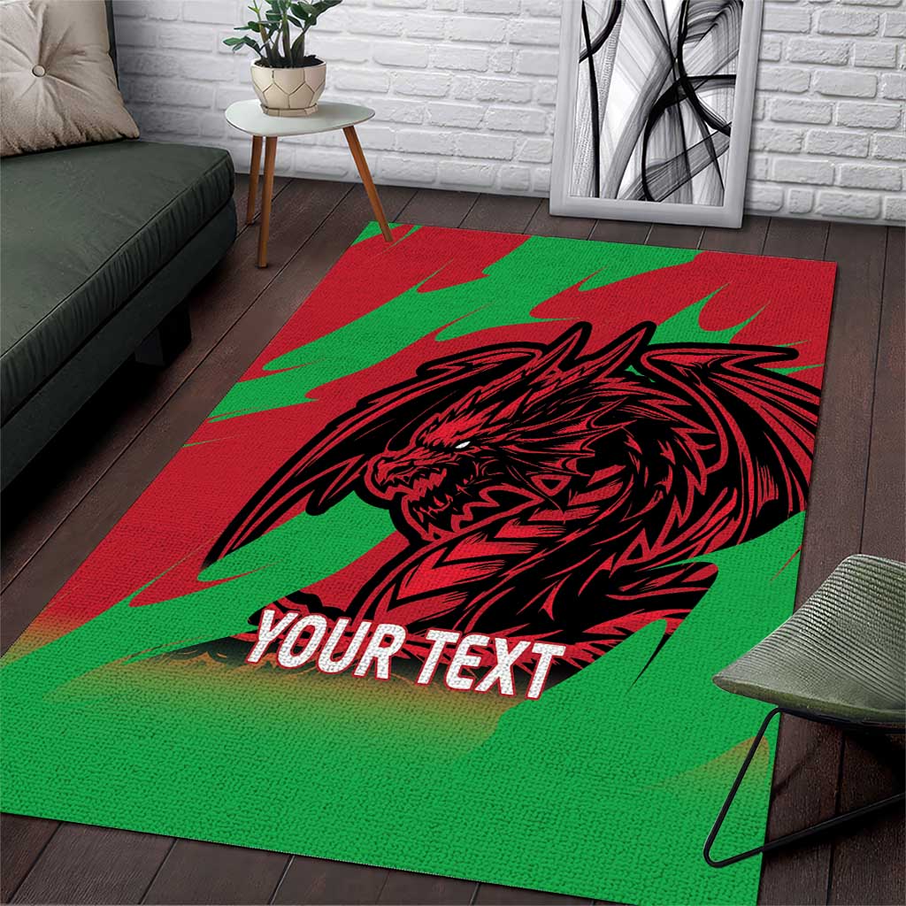 Custom Wales Football Area Rug 2025 Welsh Y Dreigiau
