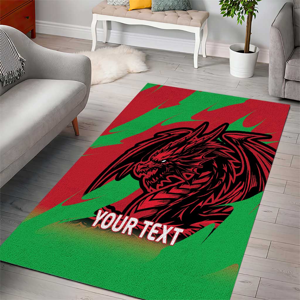 Custom Wales Football Area Rug 2025 Welsh Y Dreigiau