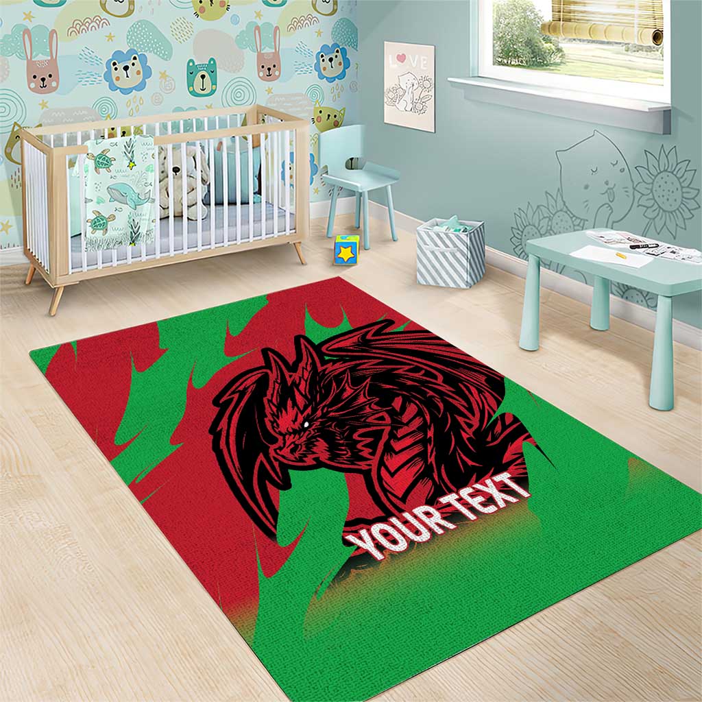 Custom Wales Football Area Rug 2025 Welsh Y Dreigiau
