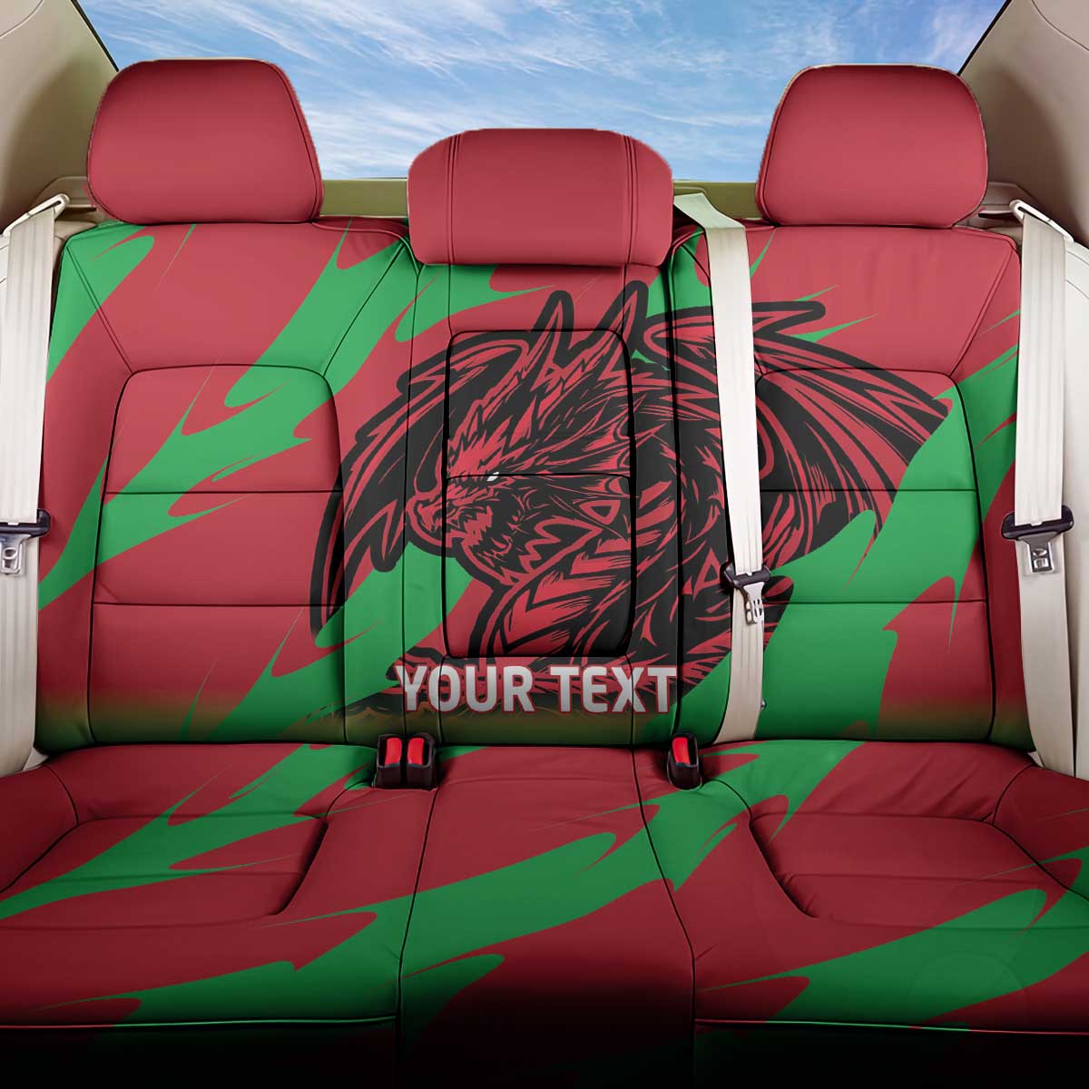 Custom Wales Football Back Car Seat Cover 2025 Welsh Y Dreigiau