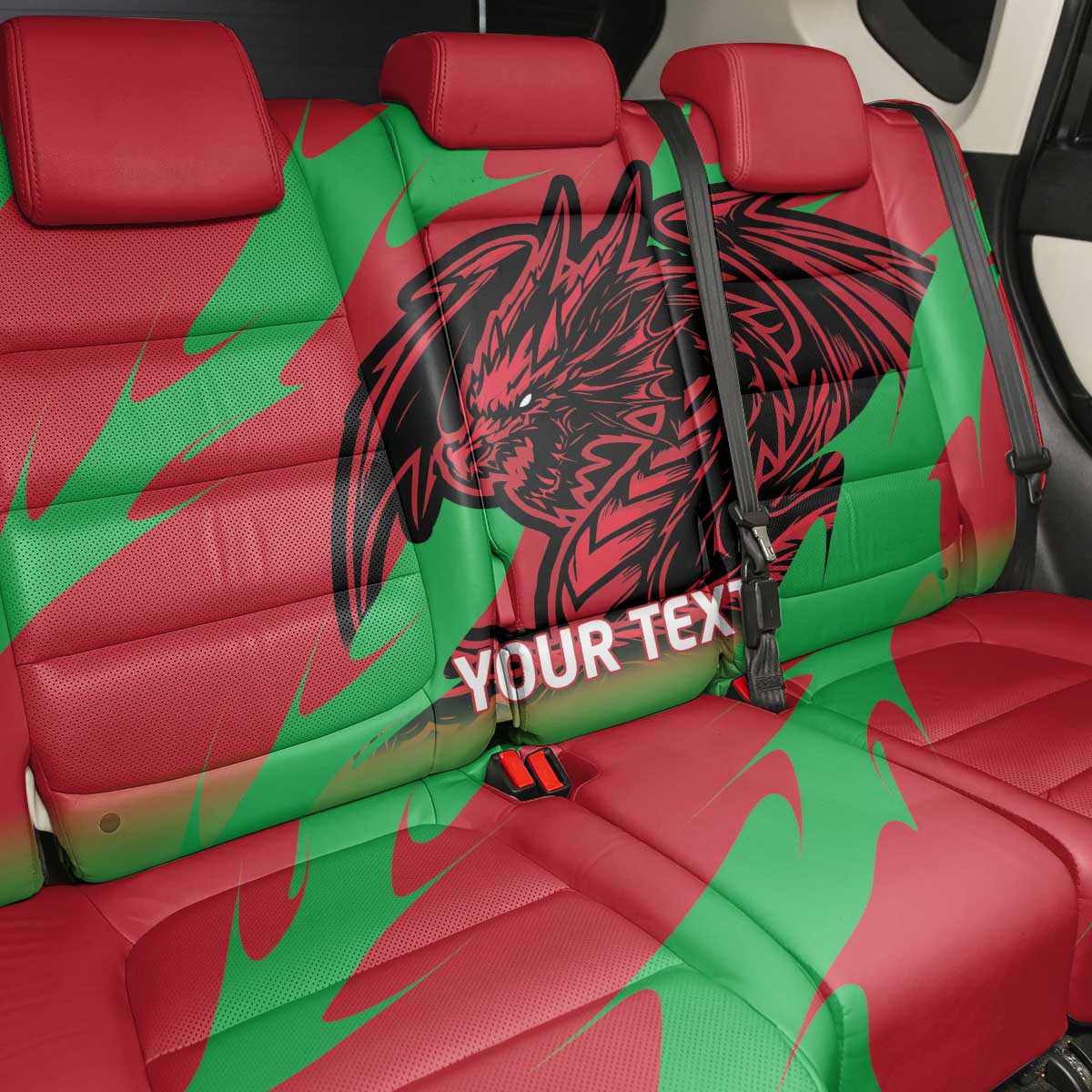Custom Wales Football Back Car Seat Cover 2025 Welsh Y Dreigiau