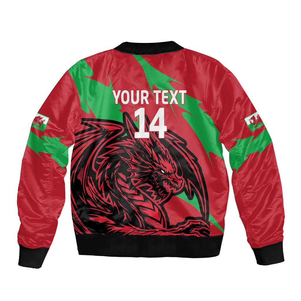 Custom Wales Football Bomber Jacket 2025 Welsh Y Dreigiau