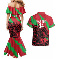 Custom Wales Football Couples Matching Mermaid Dress and Hawaiian Shirt 2025 Welsh Y Dreigiau