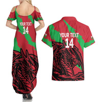 Custom Wales Football Couples Matching Summer Maxi Dress and Hawaiian Shirt 2025 Welsh Y Dreigiau
