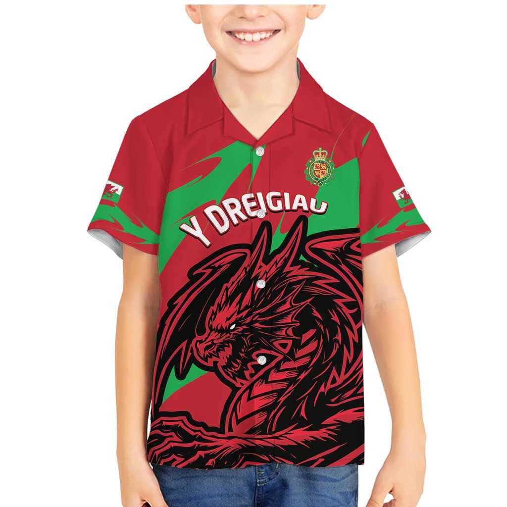 Custom Wales Football Family Matching Mermaid Dress and Hawaiian Shirt 2025 Welsh Y Dreigiau