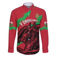 Custom Wales Football Family Matching Off The Shoulder Long Sleeve Dress and Hawaiian Shirt 2025 Welsh Y Dreigiau