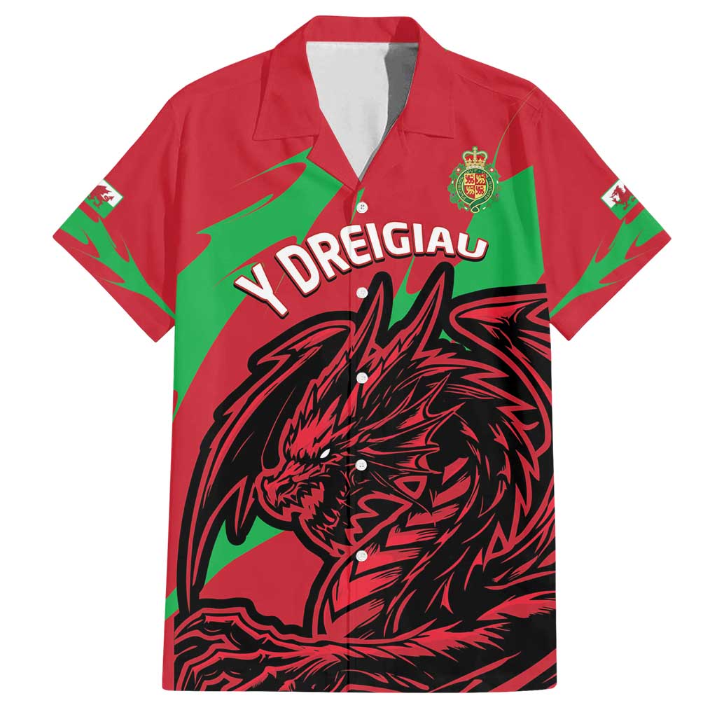 Custom Wales Football Family Matching Puletasi and Hawaiian Shirt 2025 Welsh Y Dreigiau